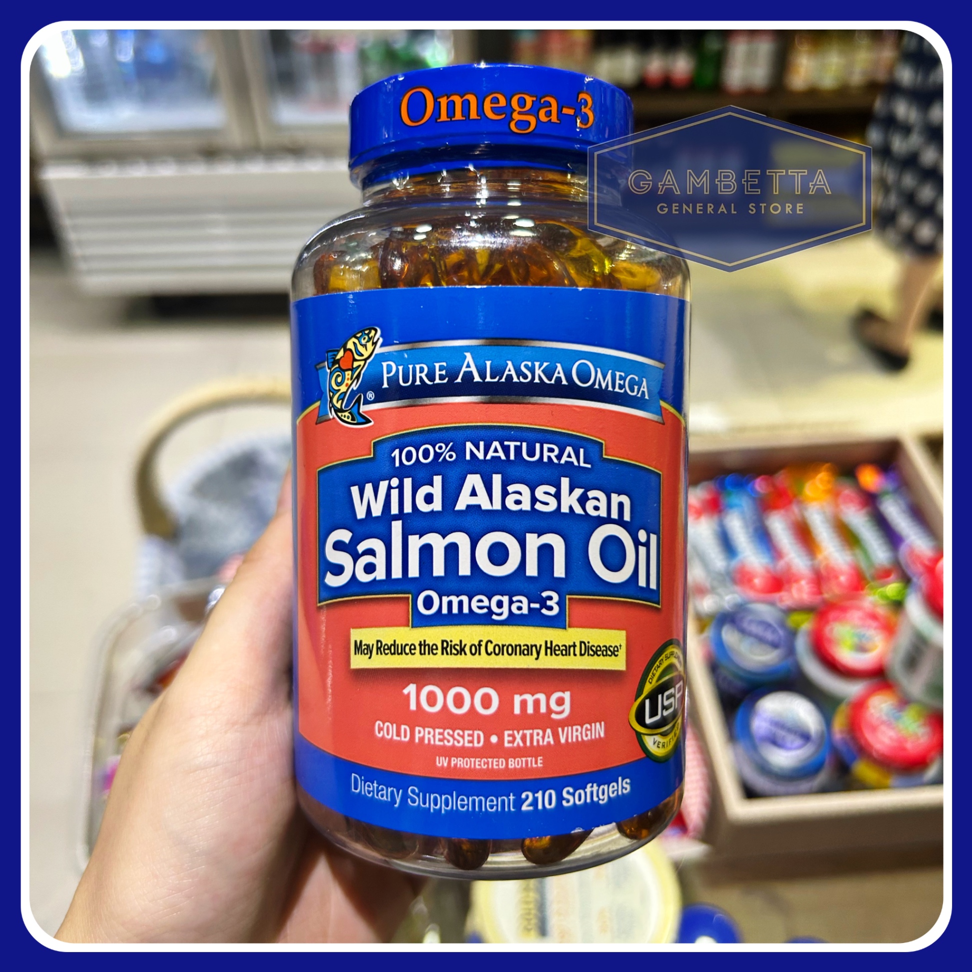 Pure Alaska Omega 100% Natural Wild Alaskan Salmon Oil Omega 3 100mg 210 Softgels