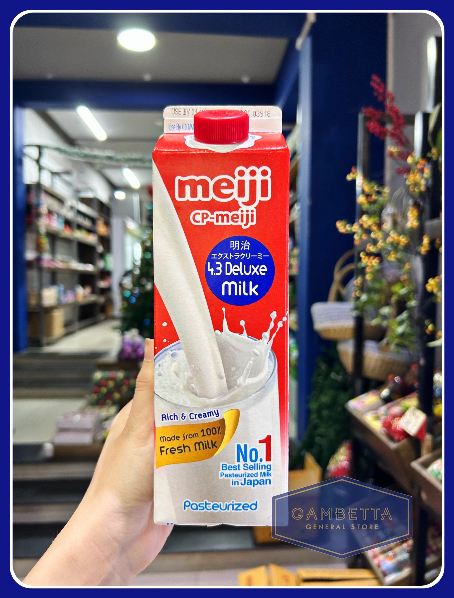 Meiji Pasteurized Fresh Milk 4.3% Deluxe Milk Sữa Tươi Thanh Trùng Nguyên Chất 4.3% béo 946ml