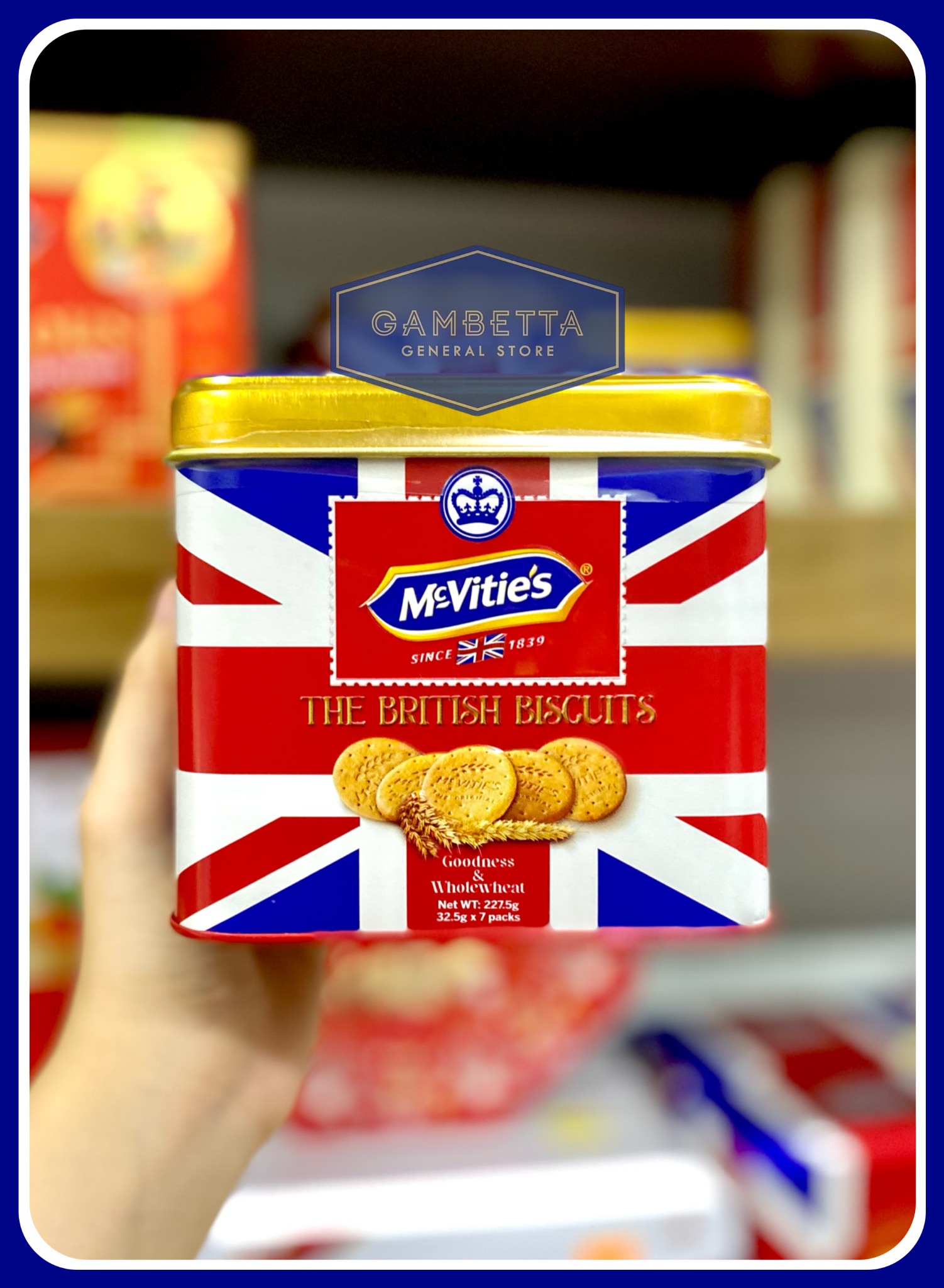 McVitie's The British Biscuits Bánh quy lúa Mỳ Nguyên Cám Hộp Sắt Vuông 227.5g