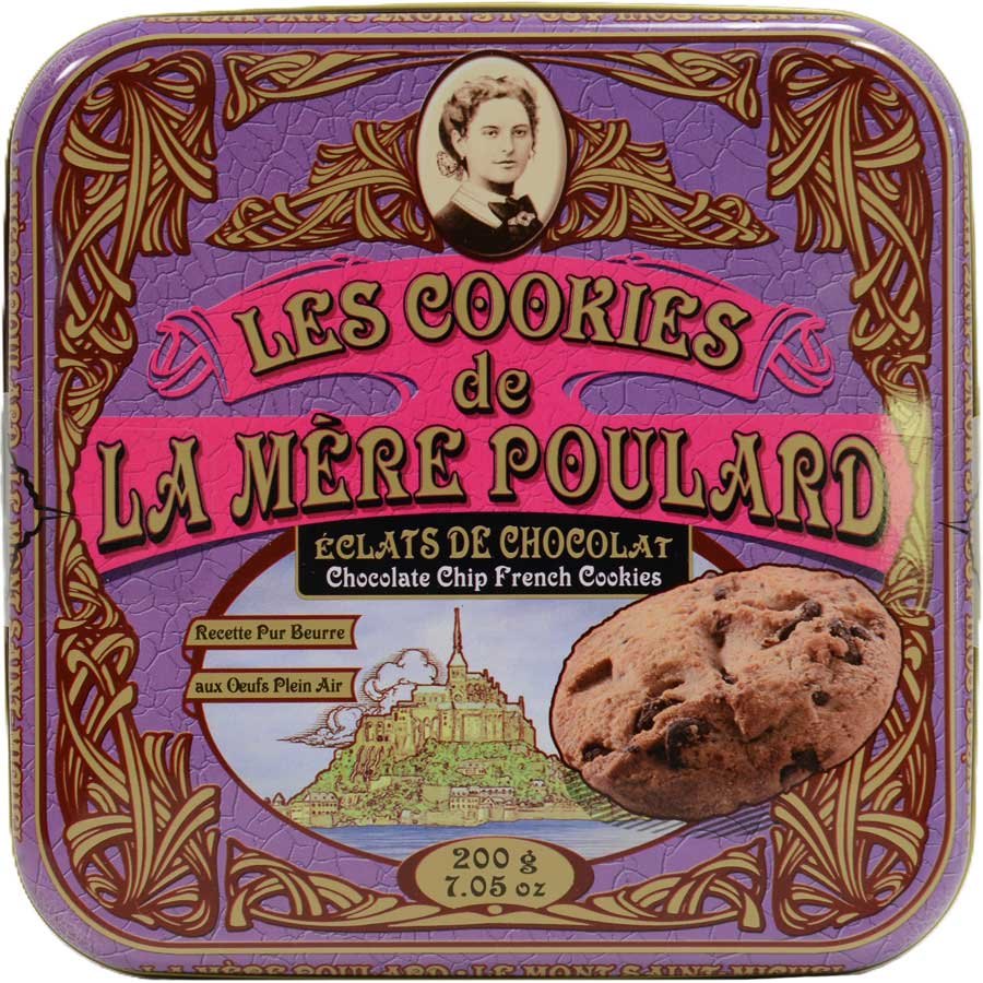 Les Cookies de La Mere Poulard Hộp Sắt Chocolate Chip French Cookies 200g