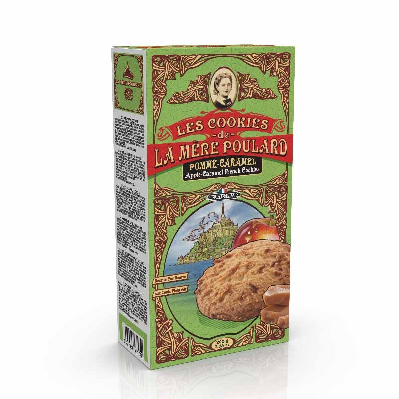 Les Cookies de La Mere Poulard Hộp Giấy Apple Caramel French Cookies 200g