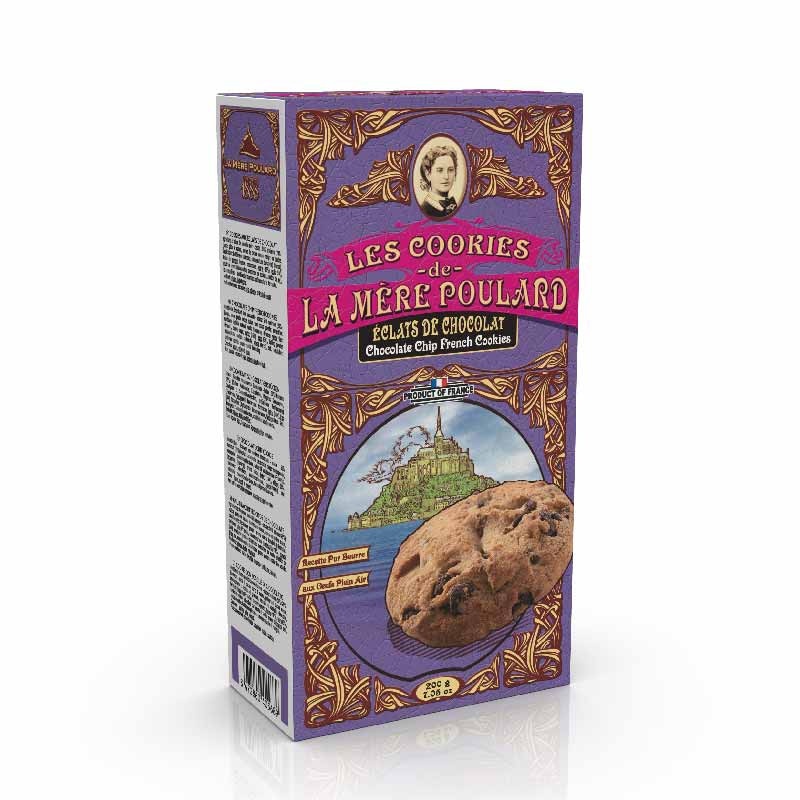 Les Cookies de La Mere Poulard Hộp Giấy Chocolate Chip French Cookies 200g