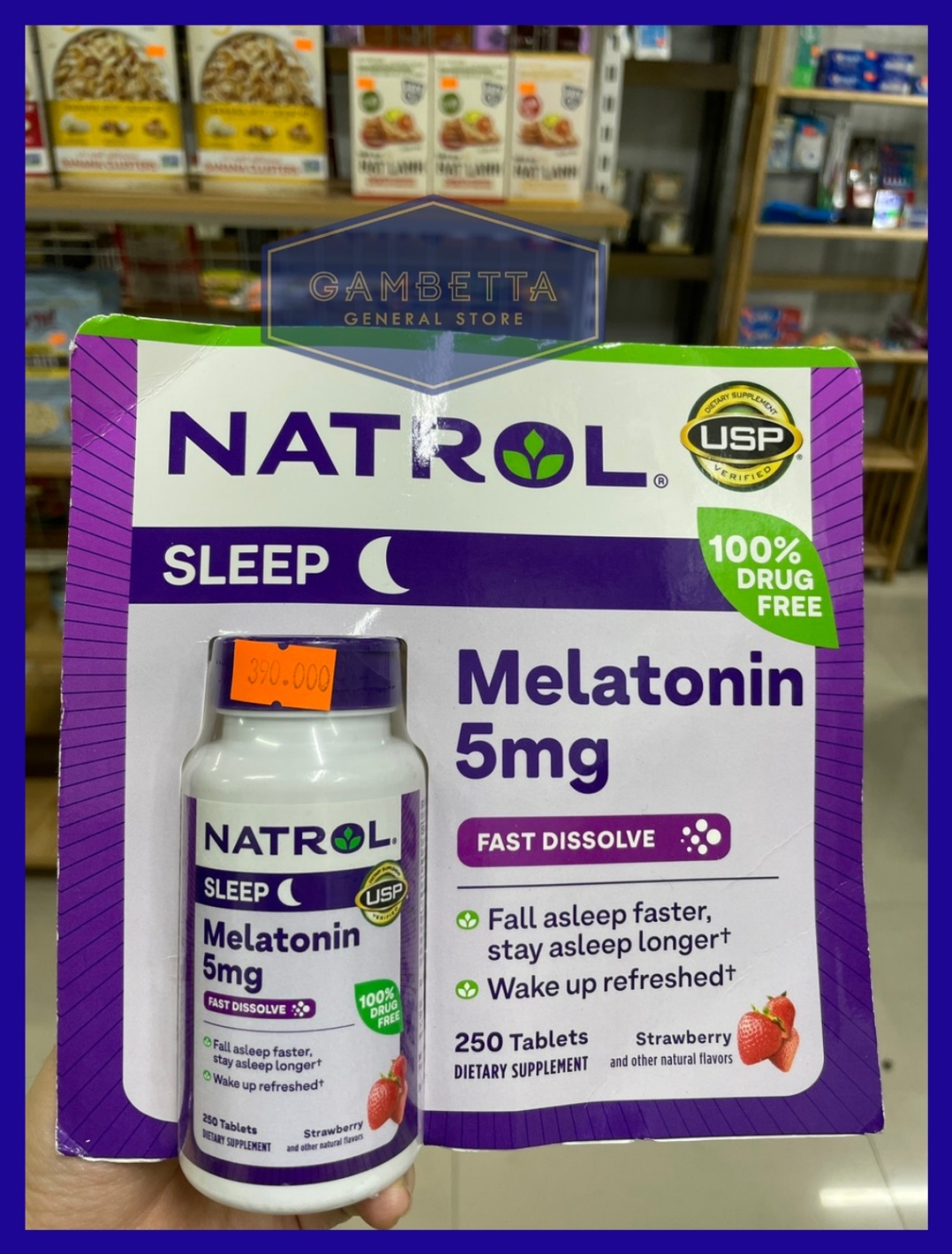 Natrol Melatonin 5mg Fast Dissolve Strawberry Flavor 250 Tablets