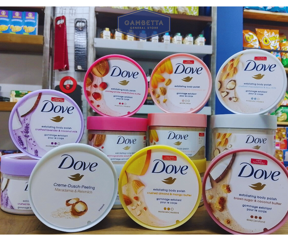 Dove Tẩy Da Chết Body Scrub Pomegranate Seeds & Chea Butter 298g