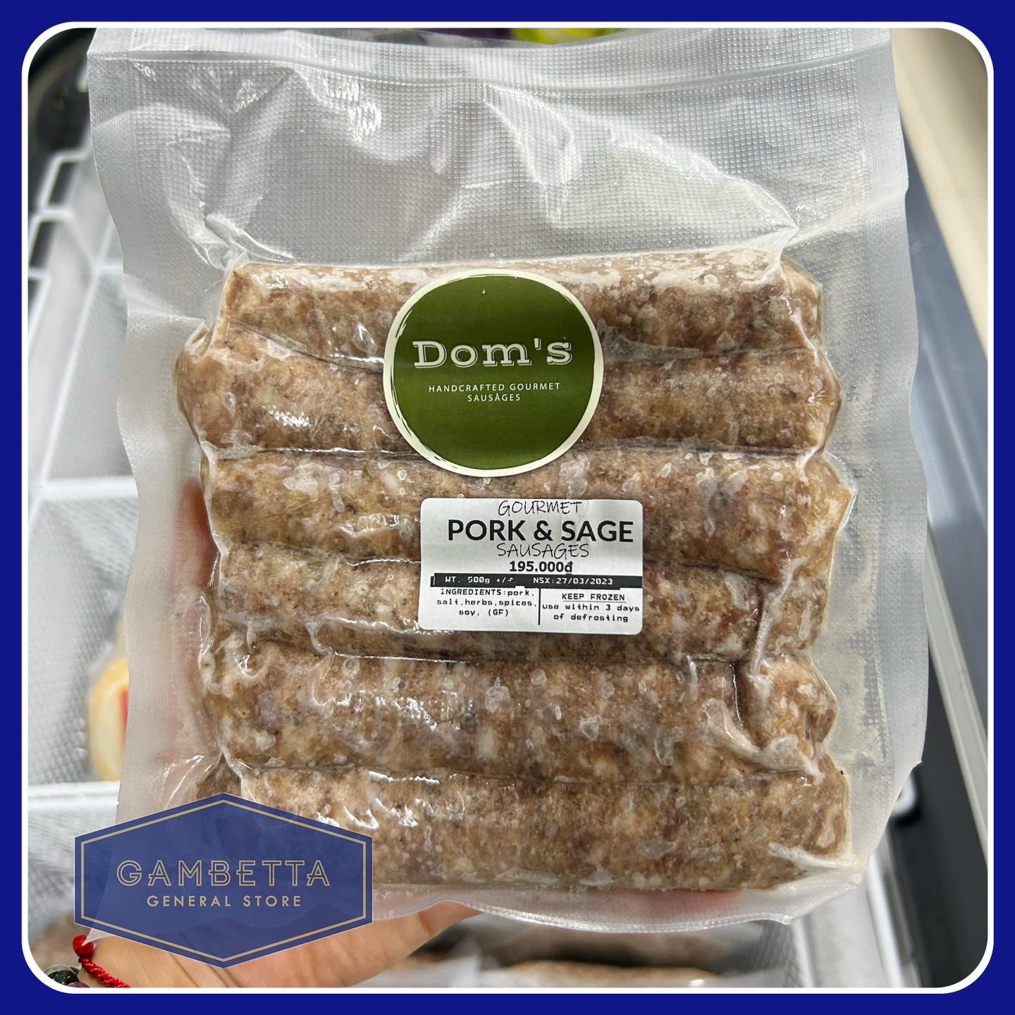 Dom's Gourmet Pork & Sage 500g