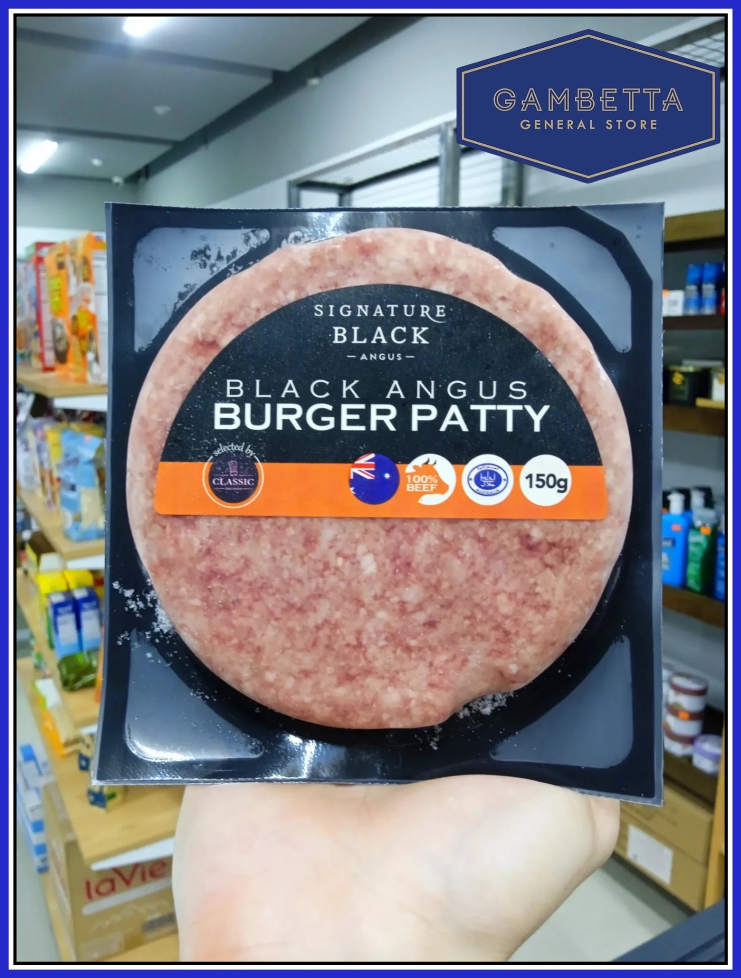 Signature Black Frozen Angus Beef Burger Patty 150g