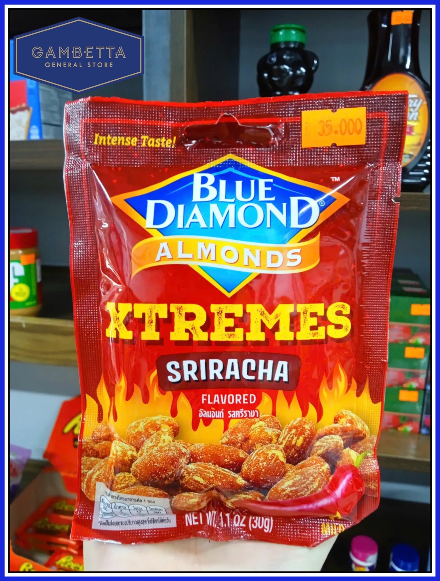 Blue Diamond Hạnh Nhân vị Ớt Thái Almond Sriracha Flavors 30g