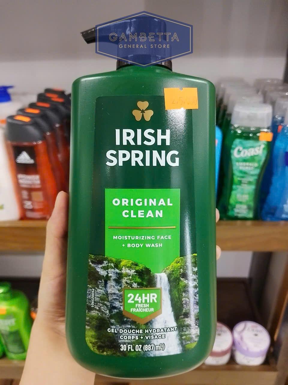 Irish Spring Original Clean Face and Body Wash 887ml