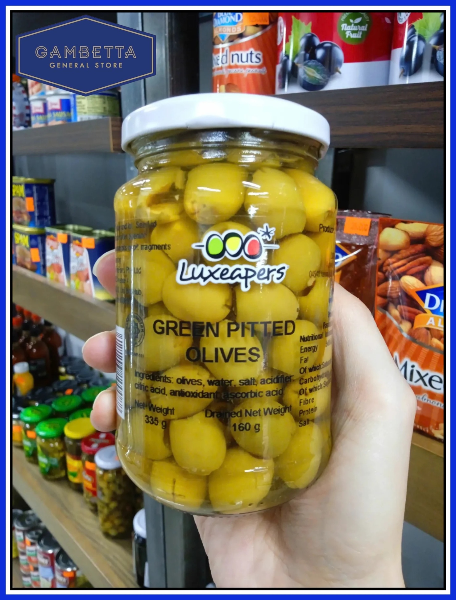 Luxeapers Oliu Xanh Không Hạt Green Pitted Olives 335g