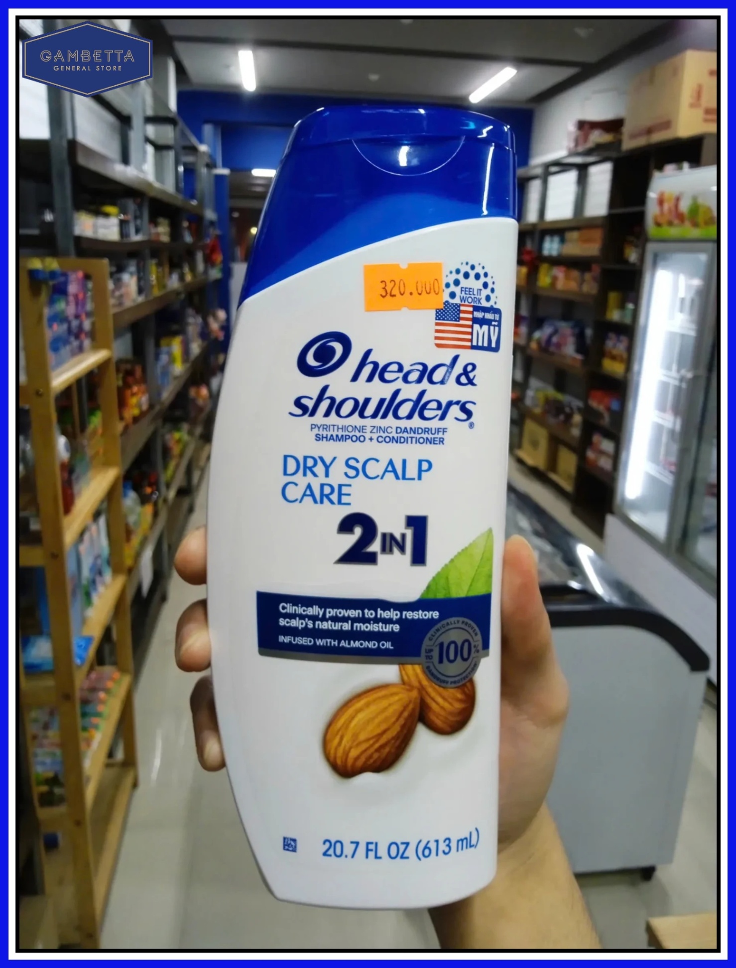 Head & Shoulders Men Mỹ Dành cho da đầu khô Trị Gàu 613ml