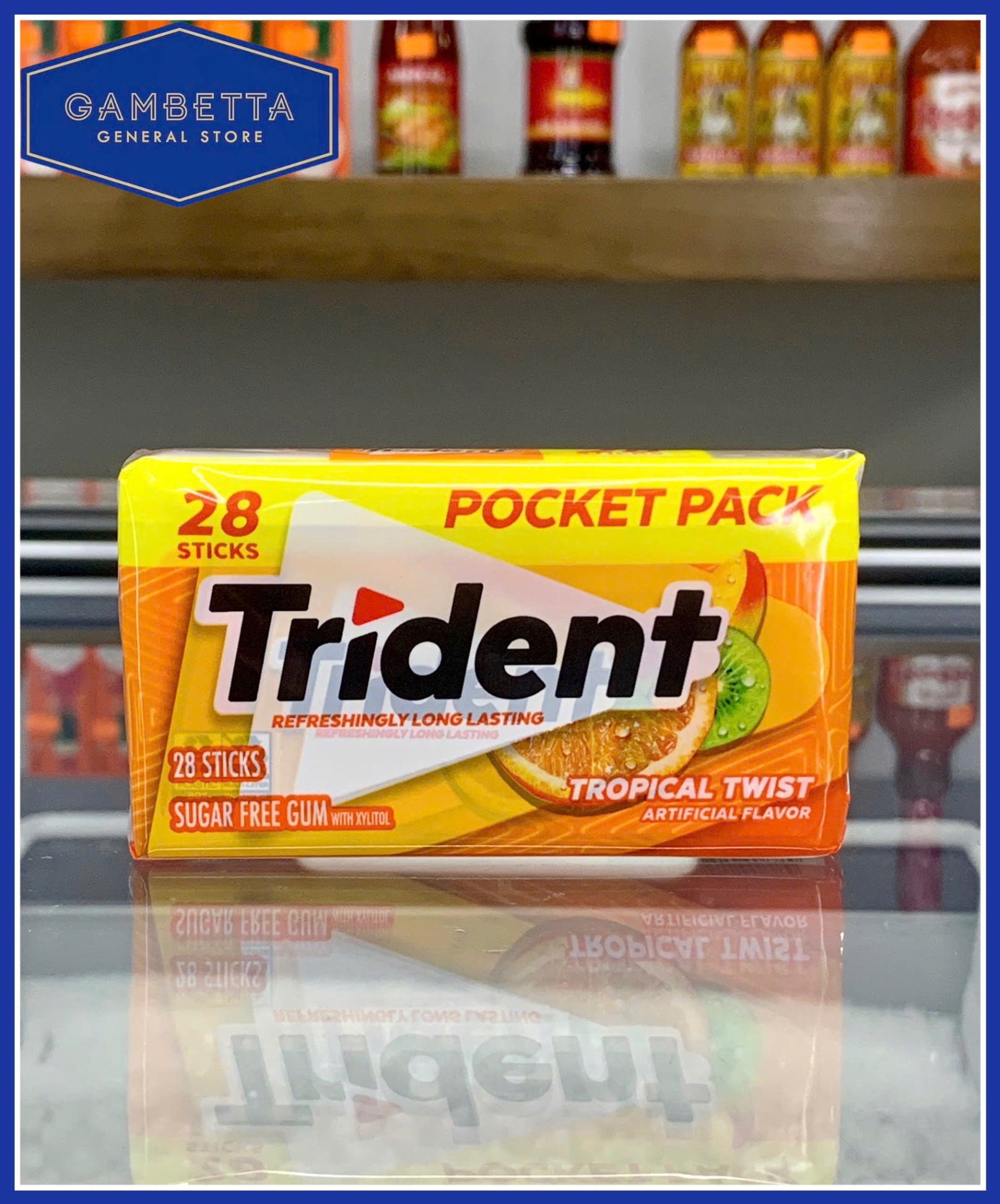 Trident Kẹo Cao Su Tropical Twist Sugar Free Gum 28 Sticks