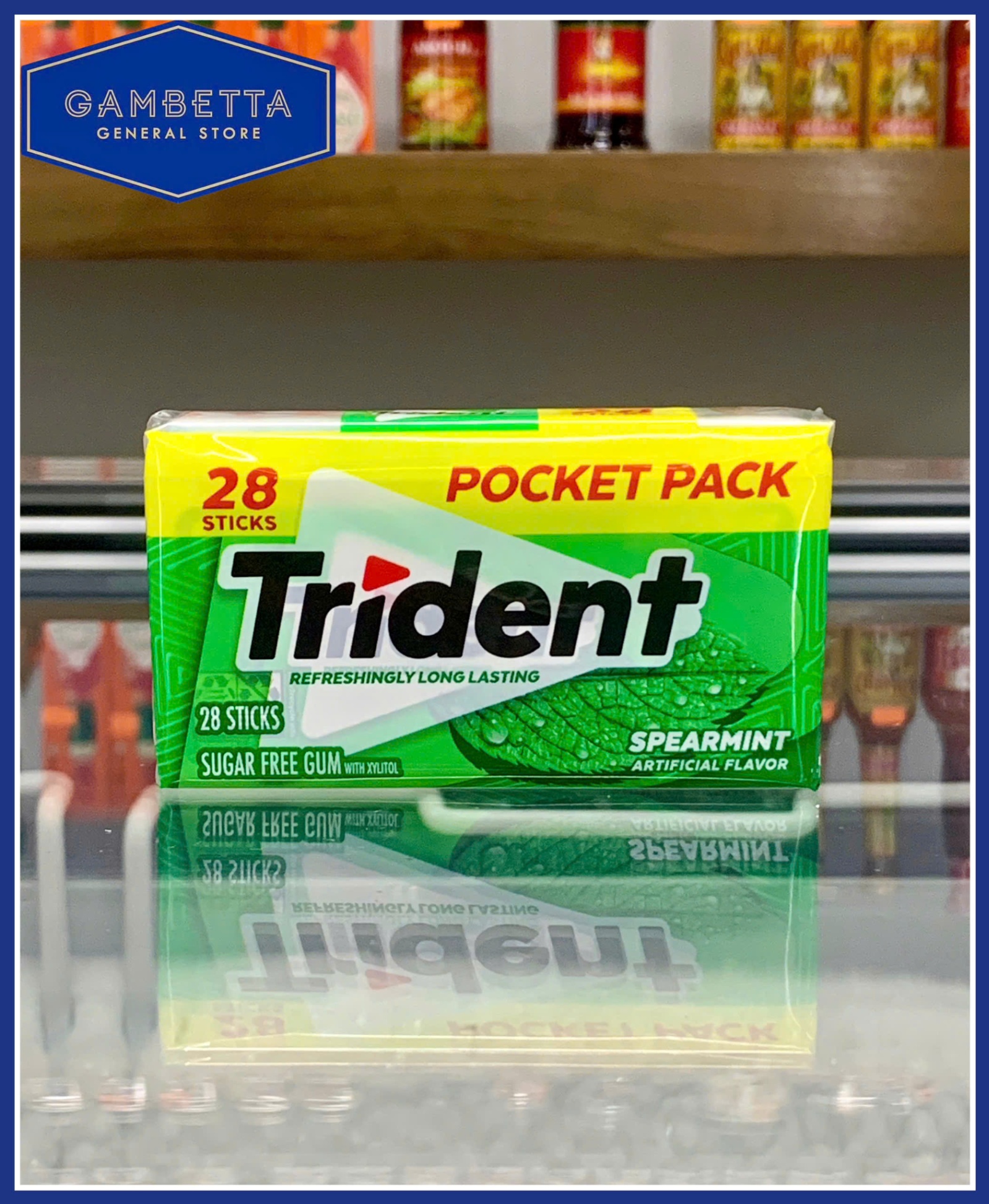 Trident Kẹo Cao Su Spearmint Sugar Free Gum 28 Sticks