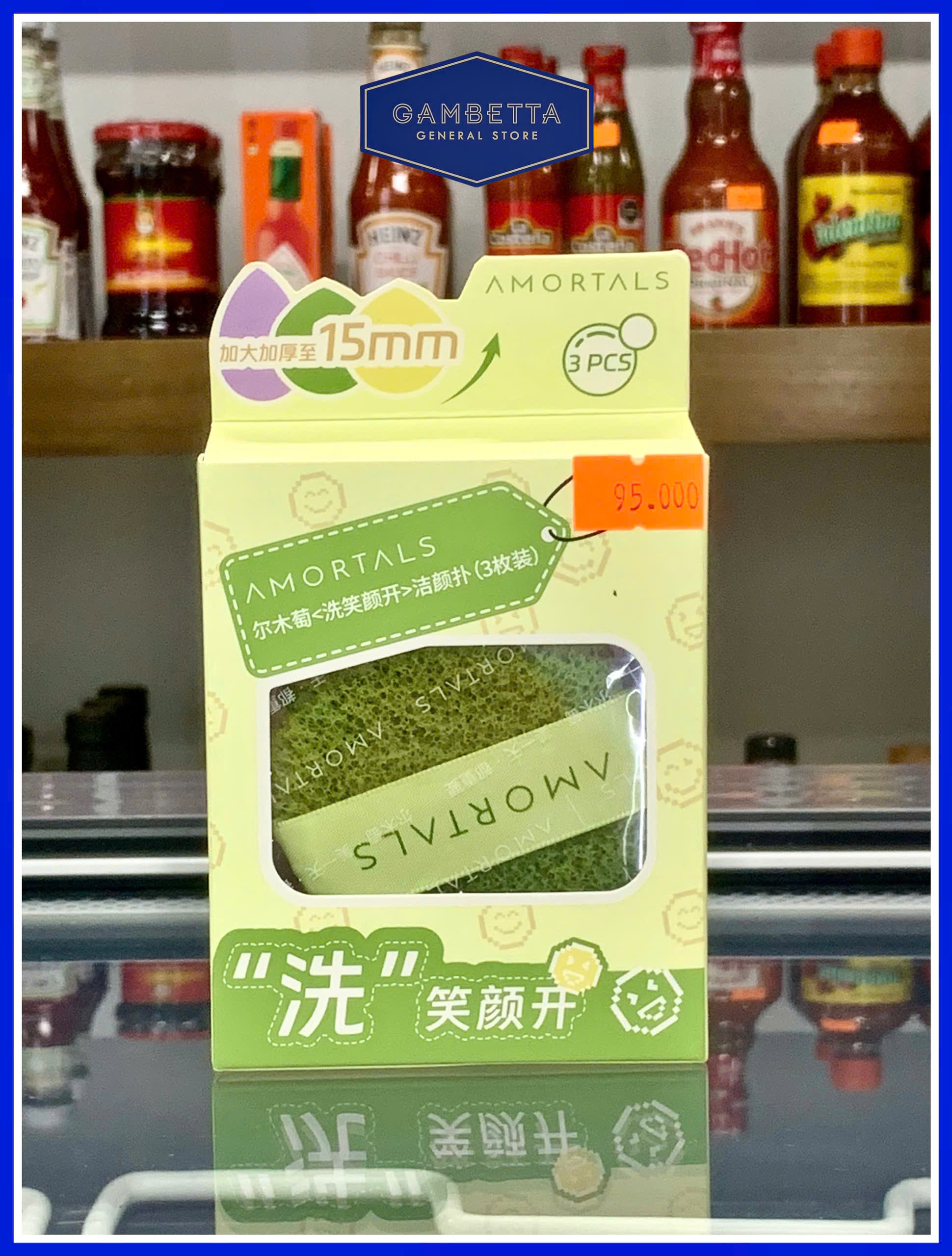 Amortals Set 3 miếng mút rửa mặt