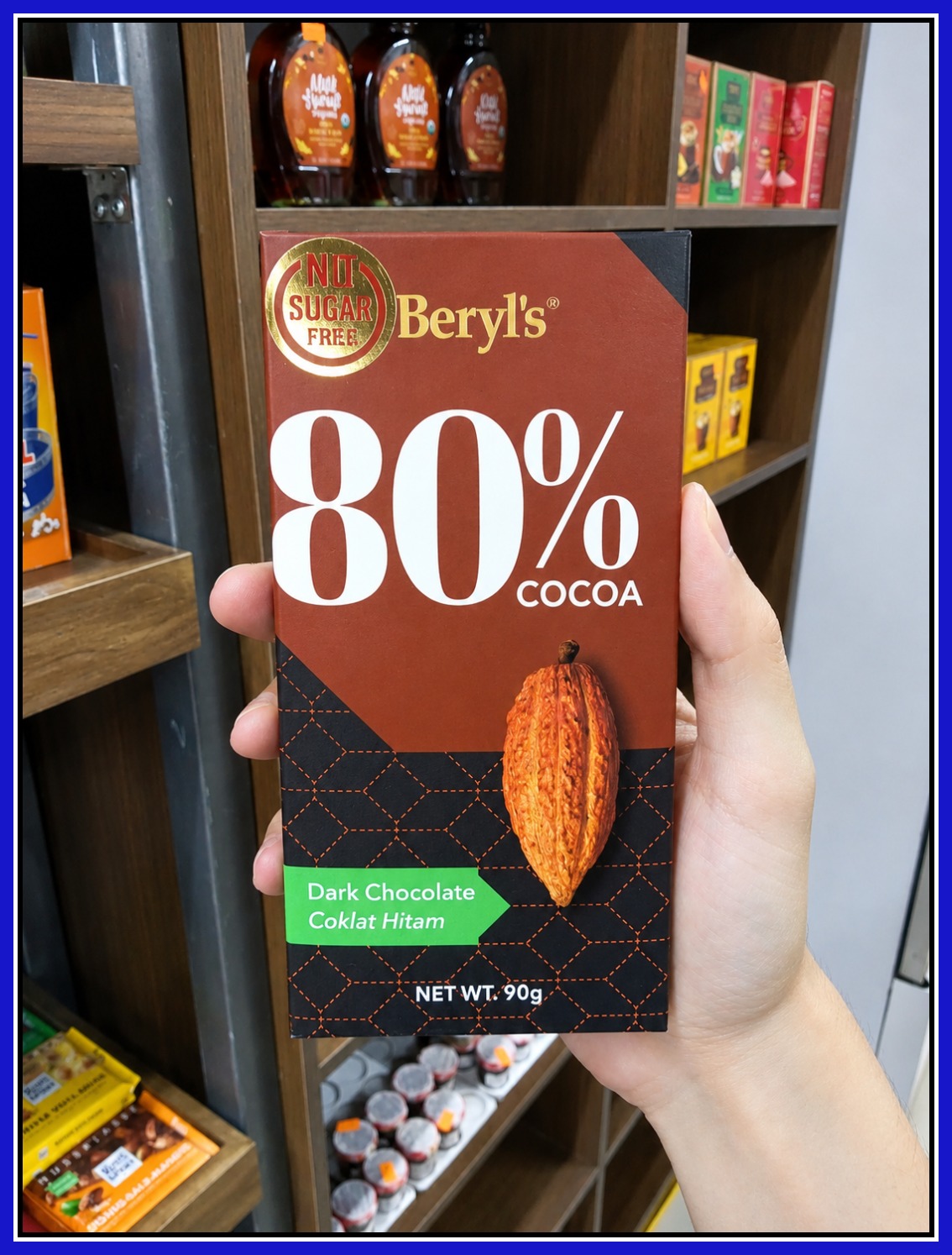 Beryl's Sô Cô La đen Dark Chocolate 80% No sugar added 90g