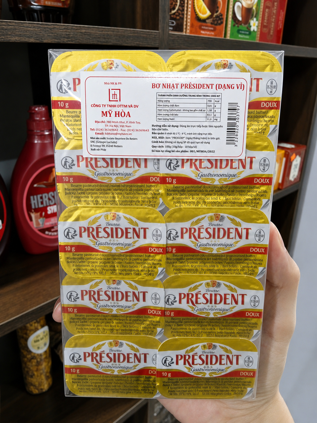 Bơ Nhạt Pháp President 10g (vỉ nhựa)