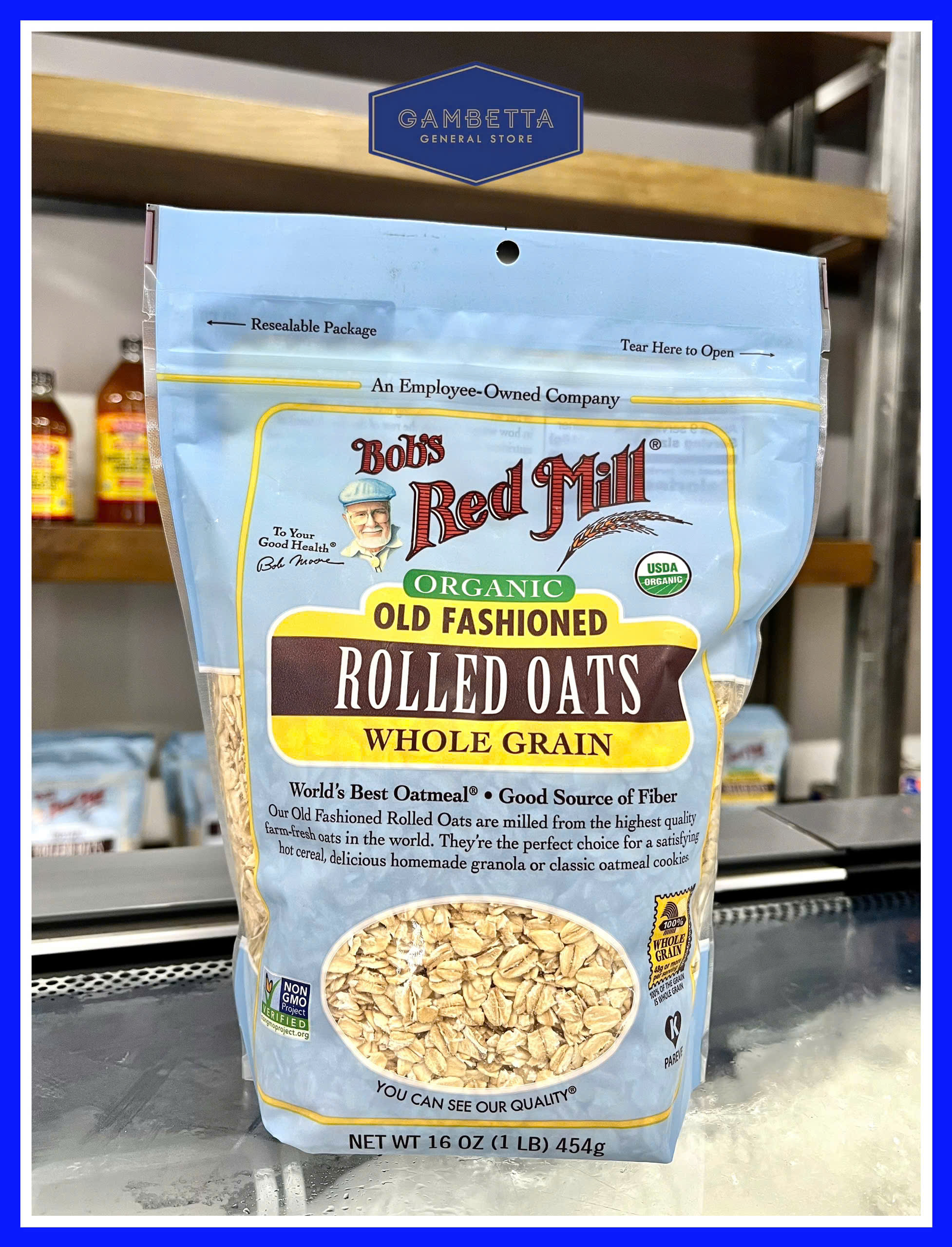 Bob's Red Mill Organic Old Fashioned Rolled Oats Whole Grain 454g