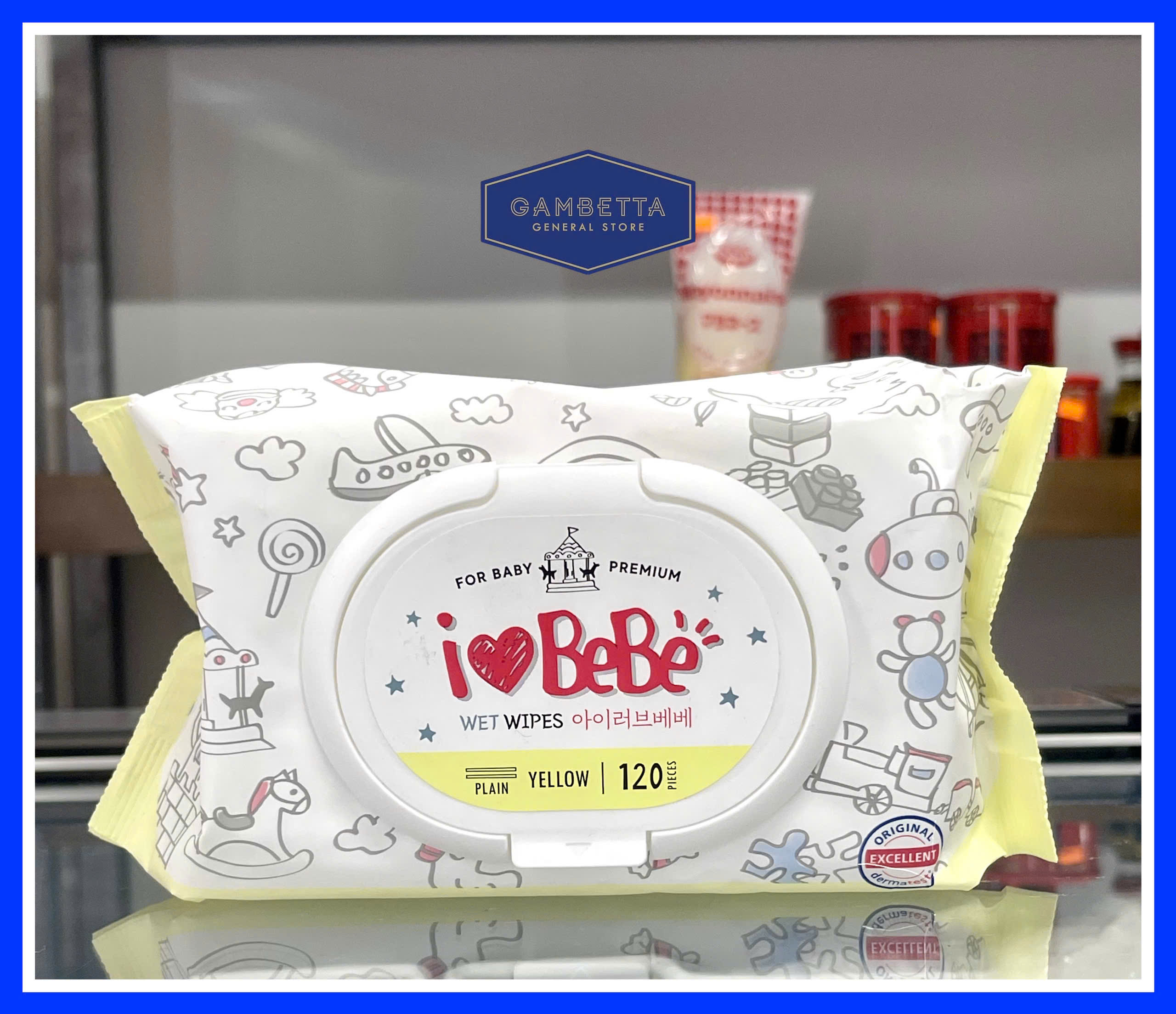 Khăn ướt I love Bebe vàng 120 tờ