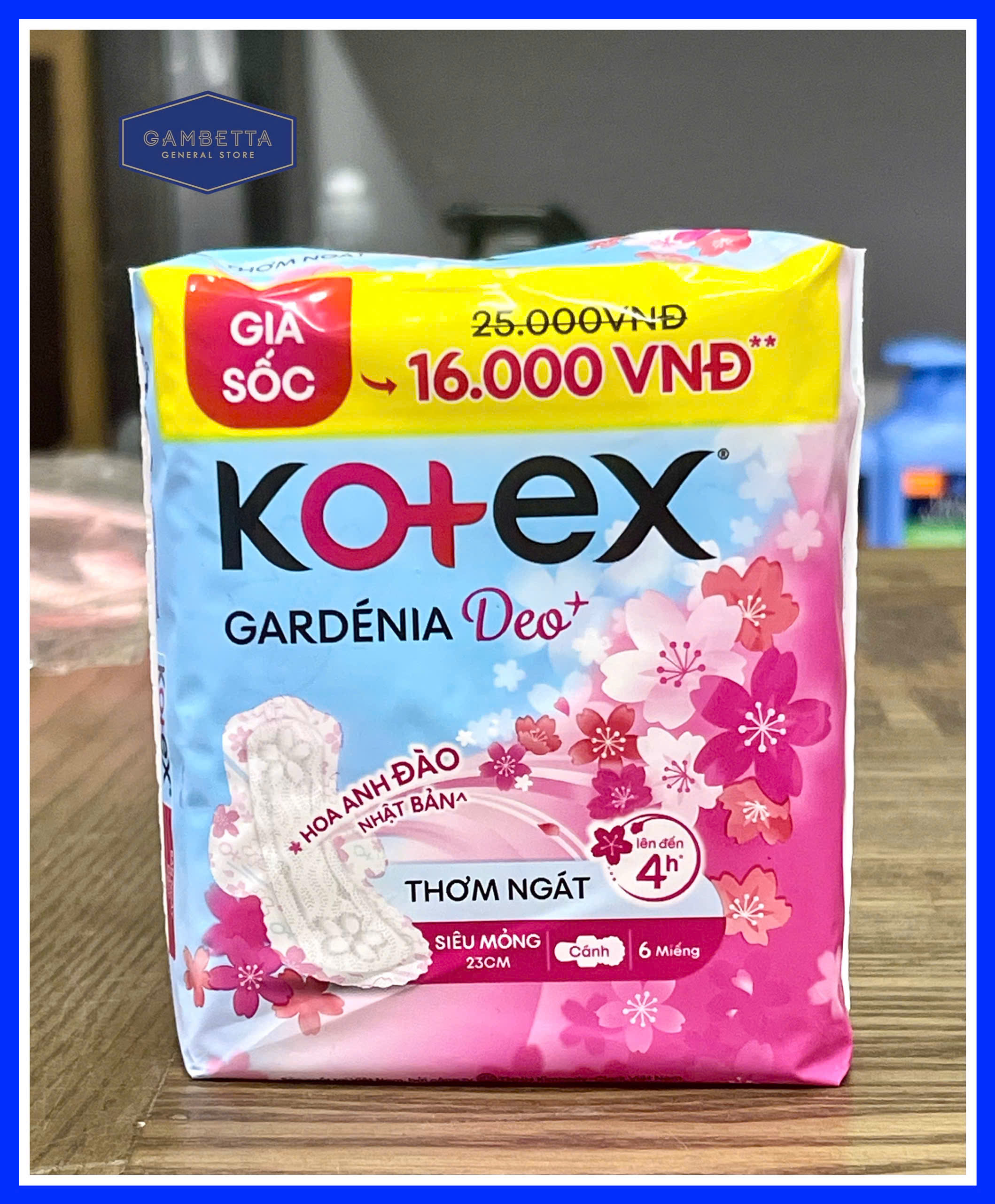Kotex BVS Có Cánh Gardenia Hoa Anh Đào 23cm 6 miếng