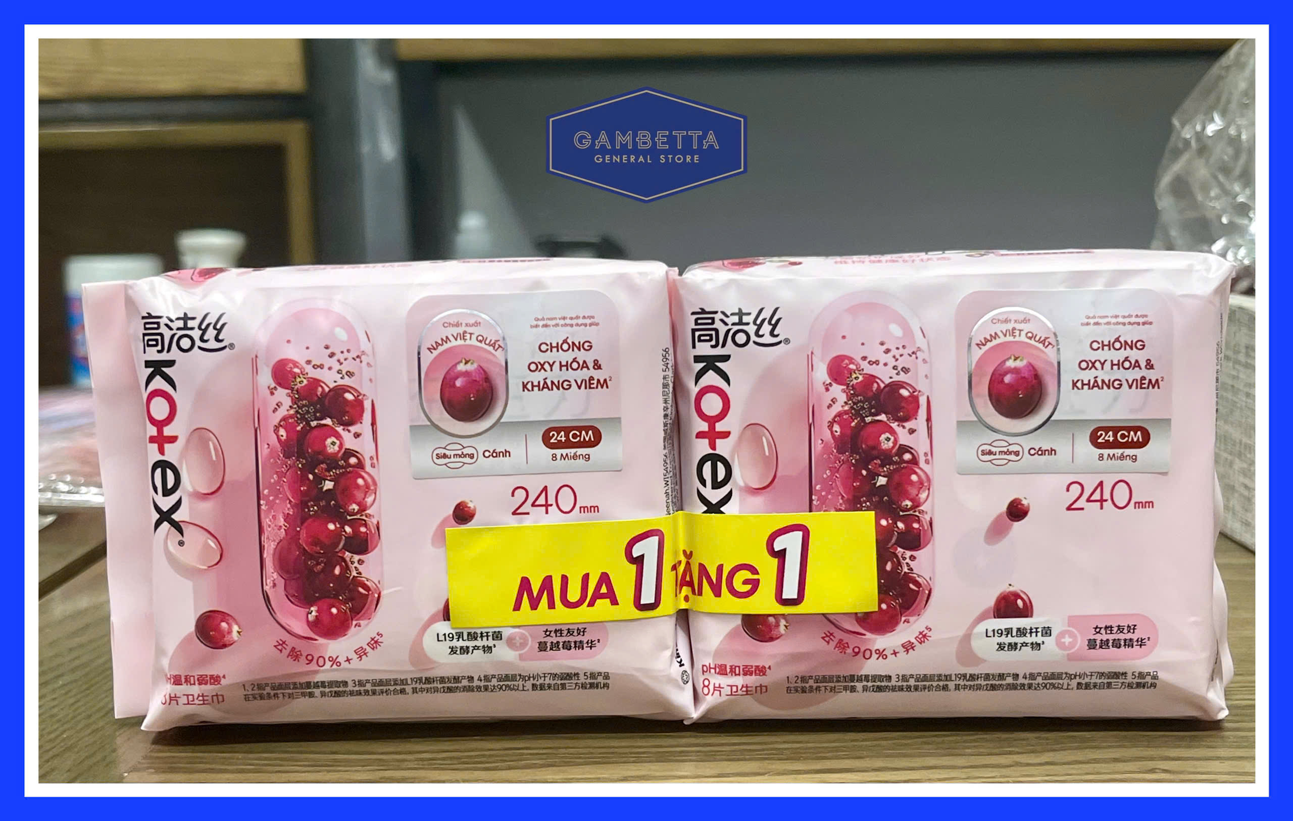 Kotex BVS Có Cánh Việt Quất 8 miếng