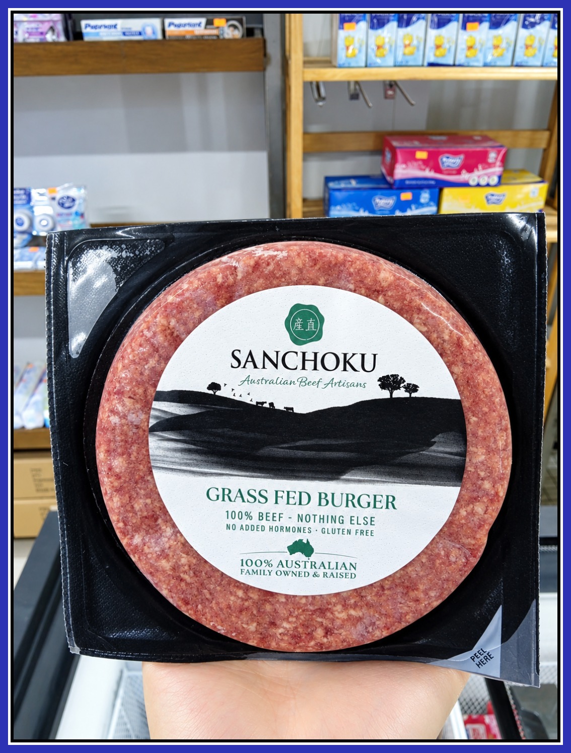 Sanchoku Thịt bò xay đông lạnh Grass Fed Burger Patty 150g