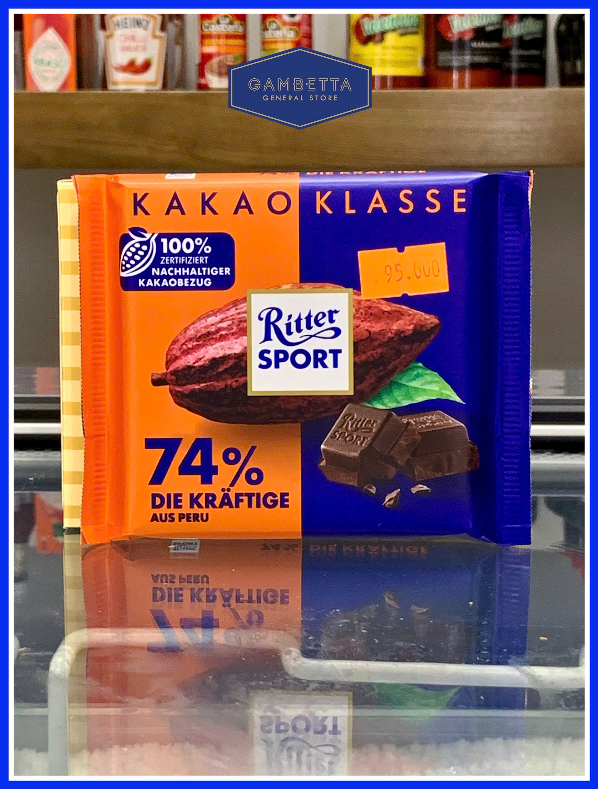 Sô Cô La Ritter Kakao Klasse 74% Peru 100g