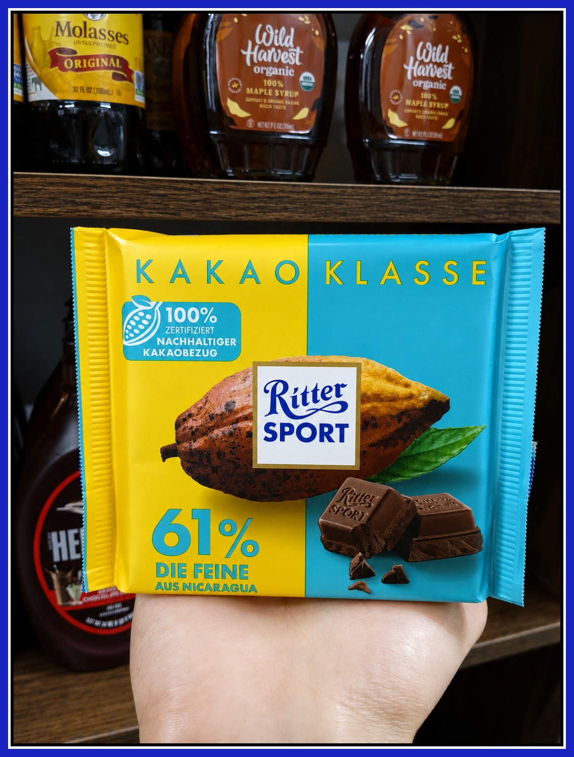 Sô Cô La đen Ritter Sport Nicaragua 61% 100g