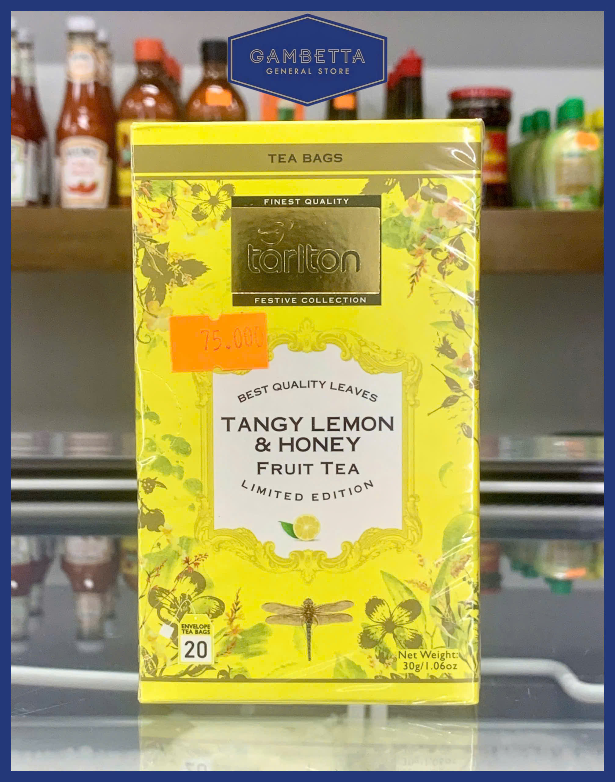 Tarlon Trà Chanh Mật Ong Tangy Lemon & Honey Fruit Tea 20 gói Hộp Vàng