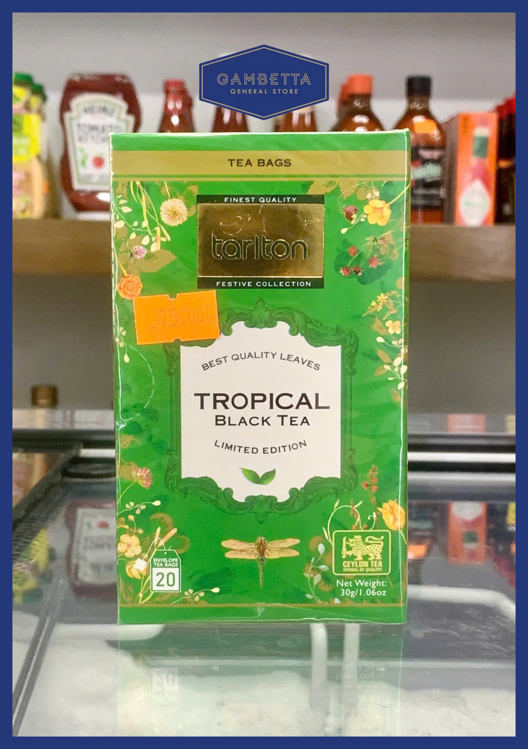 Tarlon Trà Đen Nhiệt Đới Tropical Black Tea 20 gói Hộp Xanh lá