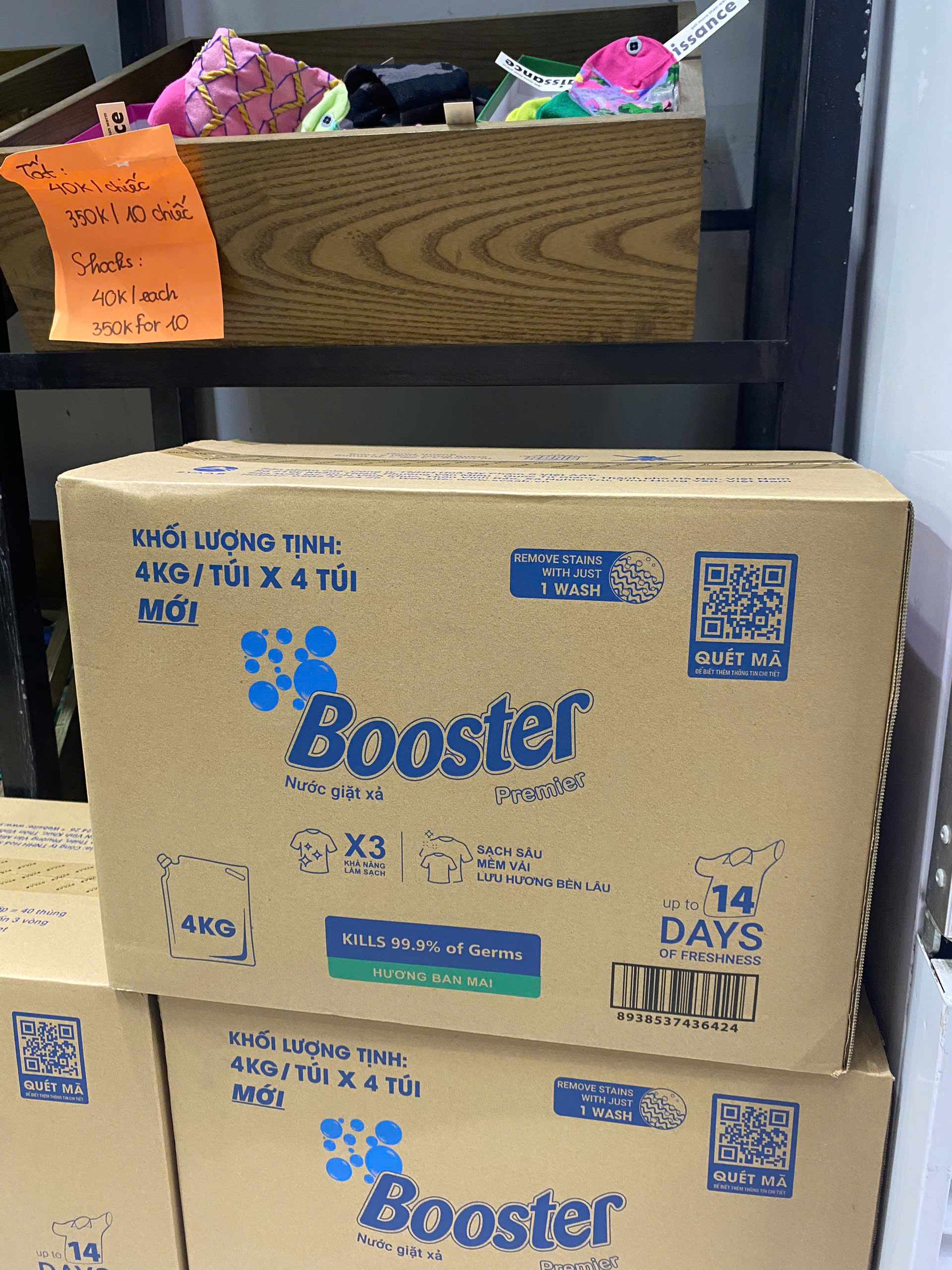 Thùng Nước Giặt Booster Premier x4 Túi ( loại túi bạc )