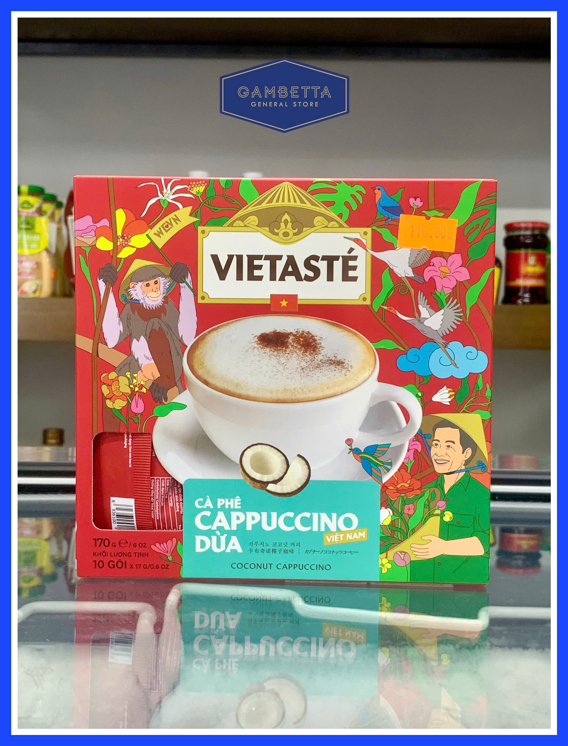 Vietaste Cà Phê Cappuccino Dừa 170g 10 gói