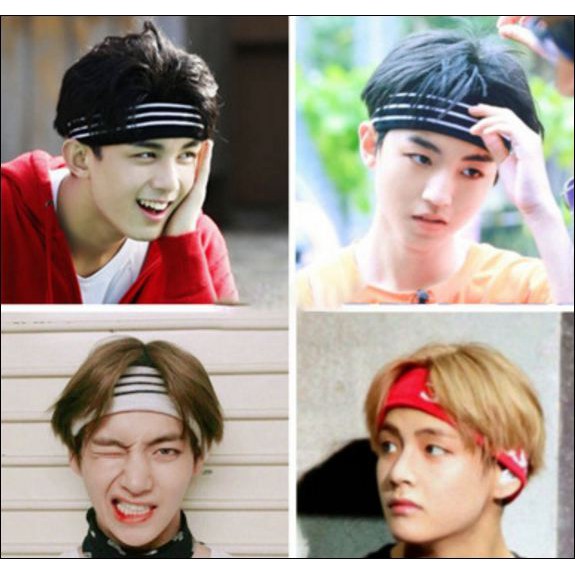 Headband BTS headband V băng đô BTS băng đô V Băng đô luhan băng đô tfboys băng đô thể thao bờm tóc thể thao