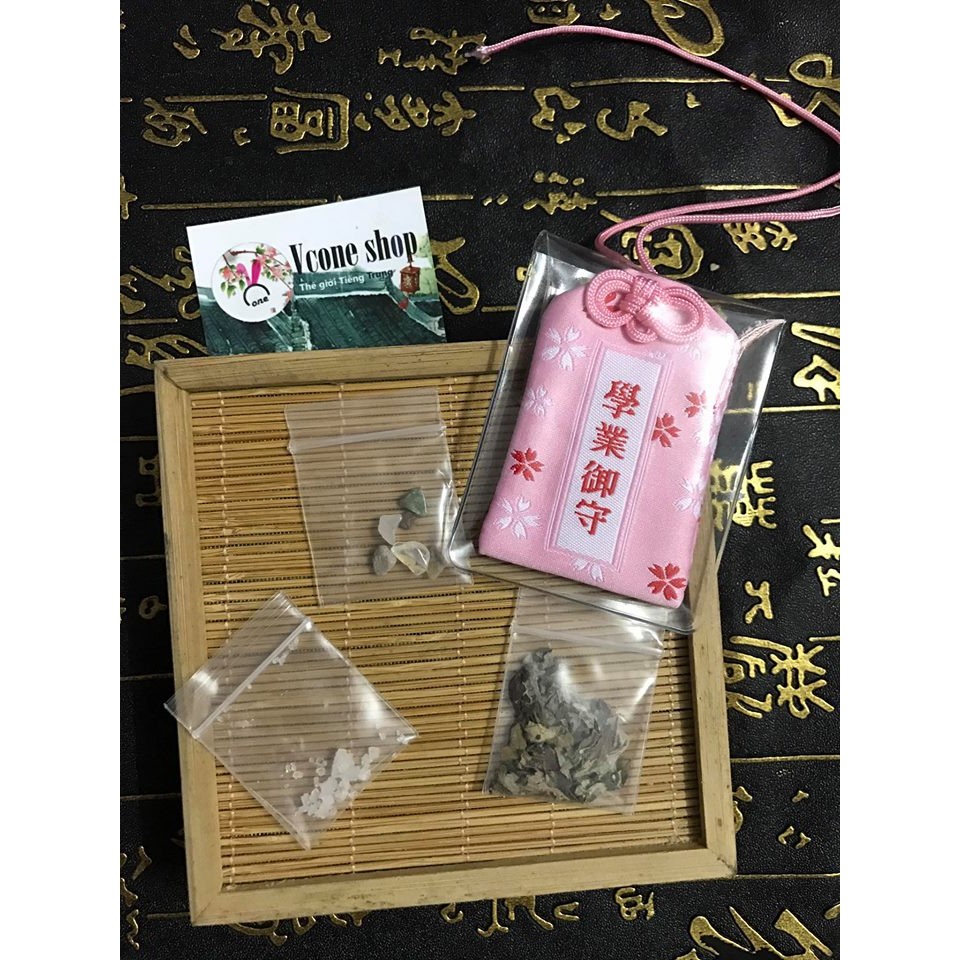 Đá tiêu tai ngải trừ tà muối khai vận - bỏ kèm bùa omamori