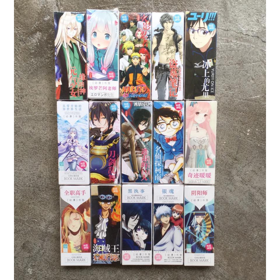 (20 mẫu) Bookmark anime bookmark conan bookmark hắc quản gia bookmark toukenranbu bookmark vô diện bookmark totoro