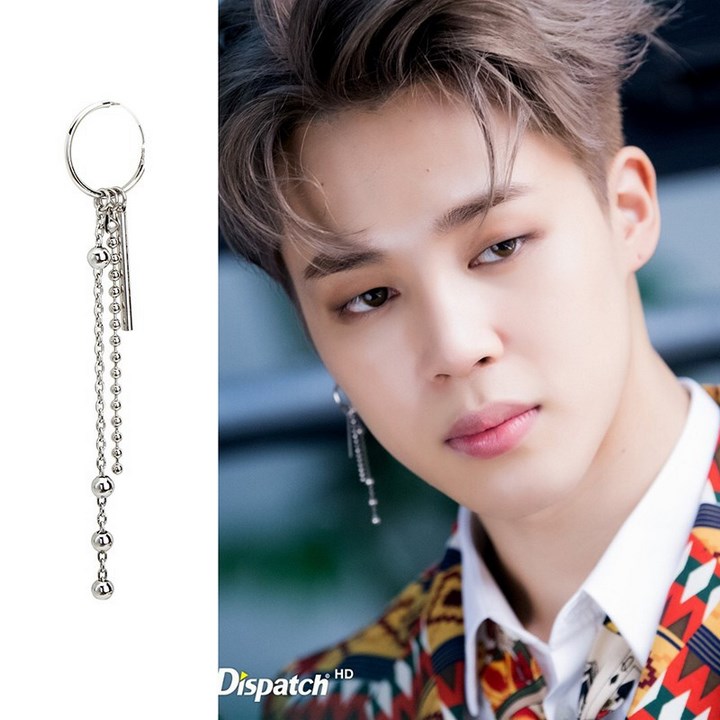 Khuyên tai bts khuyên tai jimin idol thanh dài hạt dài