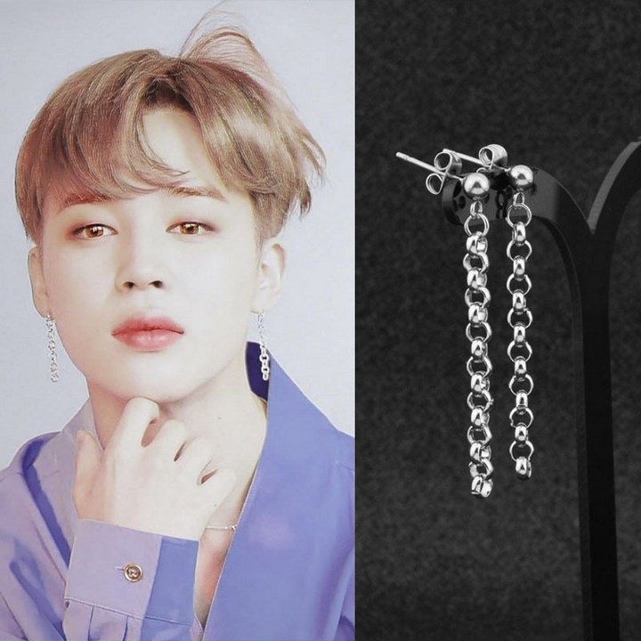 Khuyên tai bts khuyên tai jimin hạt tròn nối answer