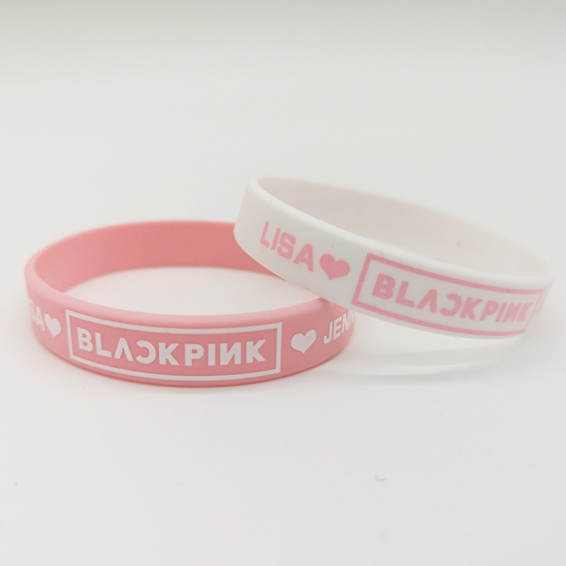 Vòng tay blackpink cao su trắng hồng