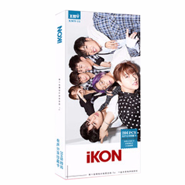 Postcard iKON hộp ảnh bộ ảnh có ảnh dán + lomo + postcard bưu thiếp