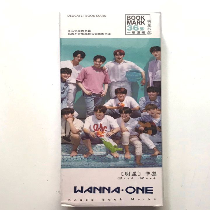 Bookmark Wanna One hộp ảnh tập ảnh đánh dấu sách kẹp sách tiện lợi 36 tấm dụng cụ học tập