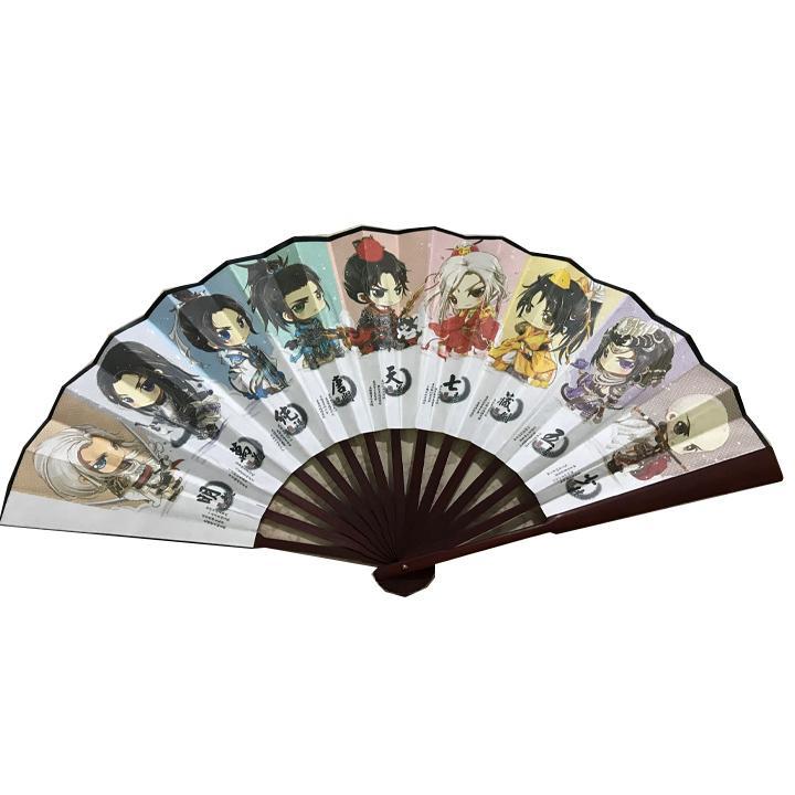 Quạt Kiếm Tam cầm tay anime chibi nan 31cm cổ trang cổ điển cosplay