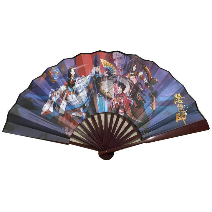 Quạt Âm Dương Sư cầm tay anime chibi nan 31cm cổ trang cổ điển cosplay