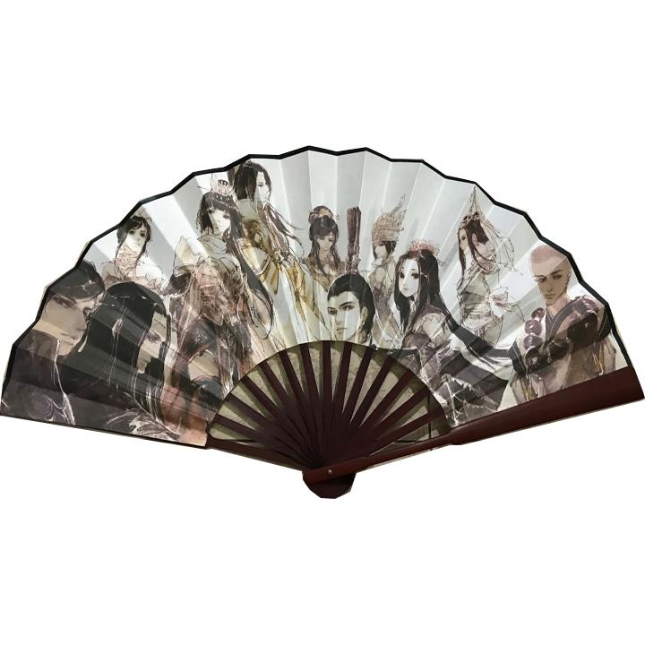Quạt Kiếm Tam cầm tay anime chibi nan 31cm cổ trang cổ điển cosplay