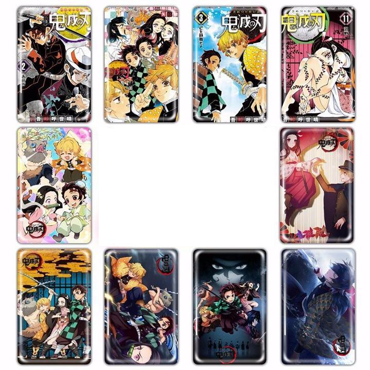 Set 10 ảnh dán sticker Kimetsu no Yaiba Diệt quỷ cứu nhân album sticker ảnh dán anime idol dễ thương
