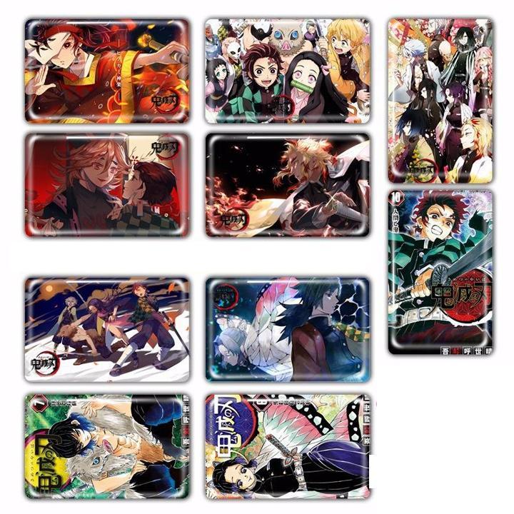 Set 10 ảnh dán sticker Kimetsu no Yaiba Diệt quỷ cứu nhân album sticker ảnh dán anime idol dễ thương