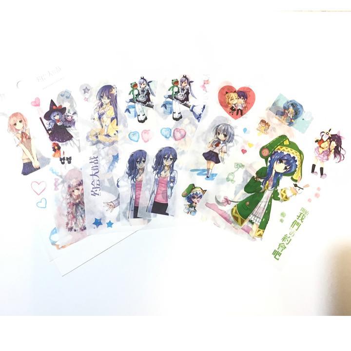 Ảnh dán 6 tấm sticker Date A Live Cuộc hẹn sống còn album ảnh dán anime idol dễ thương