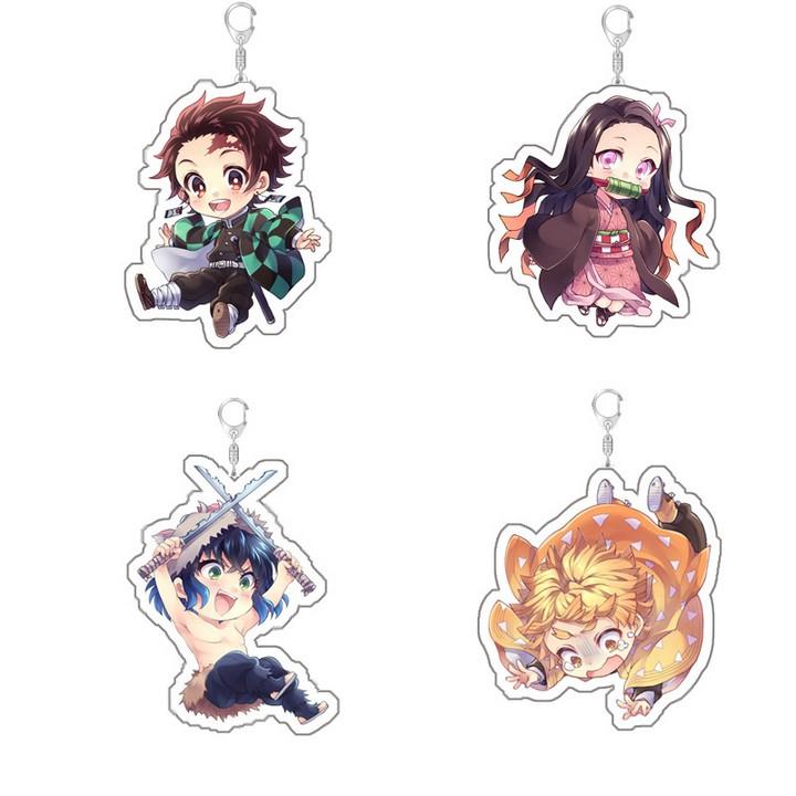 Móc khóa Kimetsu No Yaiba Thanh gươm diệt quỷ Diệt quỷ cứu nhân mica ẢNH ANIME CHIBI dễ thương
