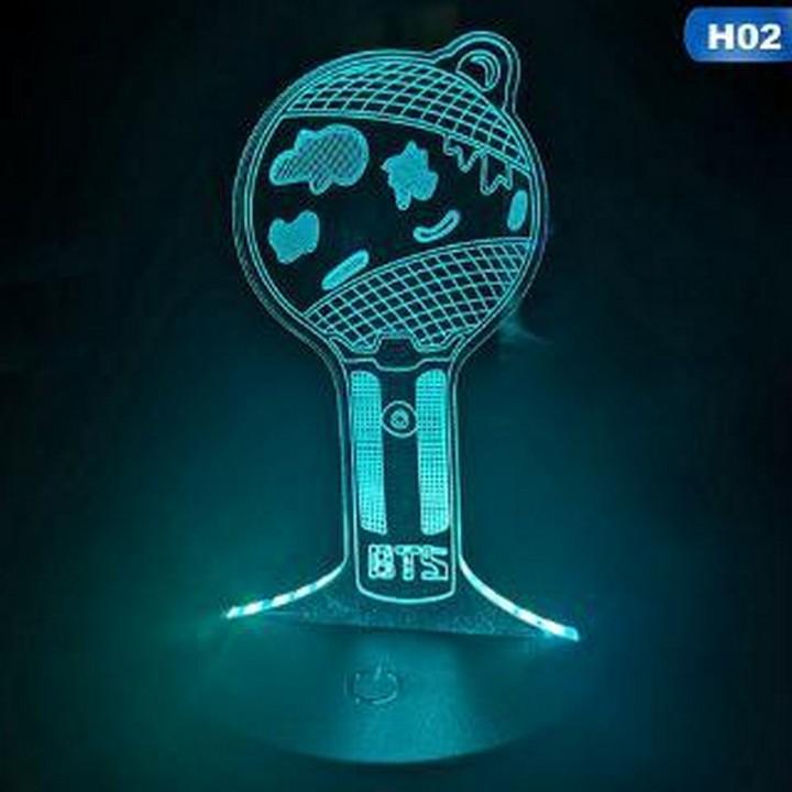 Đèn ngủ lightstick Bomb BTS dạng phát sáng để bàn đổi 7 màu