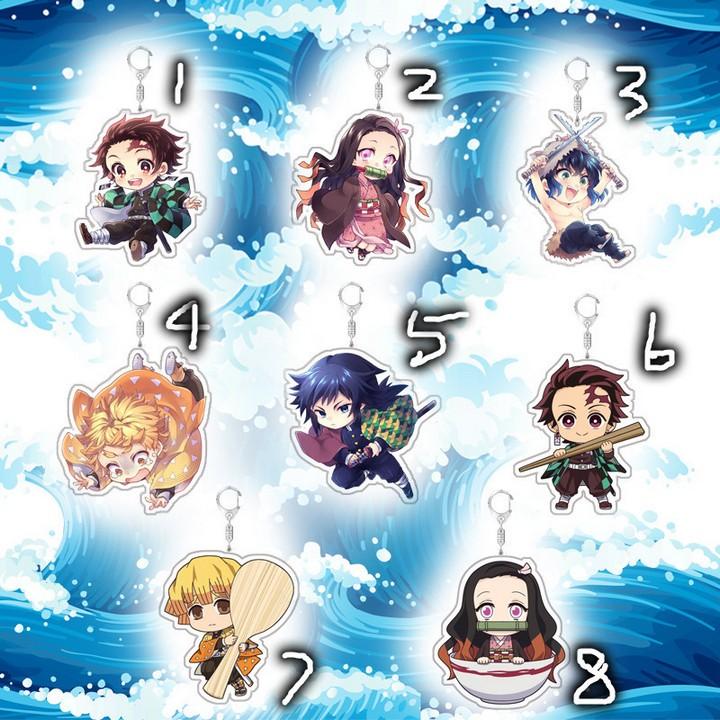 Móc khóa Kimetsu No Yaiba Thanh gươm diệt quỷ Diệt quỷ cứu nhân mica ẢNH ANIME CHIBI dễ thương