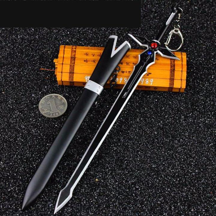 Mô hình móc khóa kiếm Sword Art Online Anime màu đen