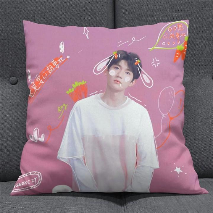 Gối Vương Nguyên TFBoys 30x30 gồm cả vỏ và ruột