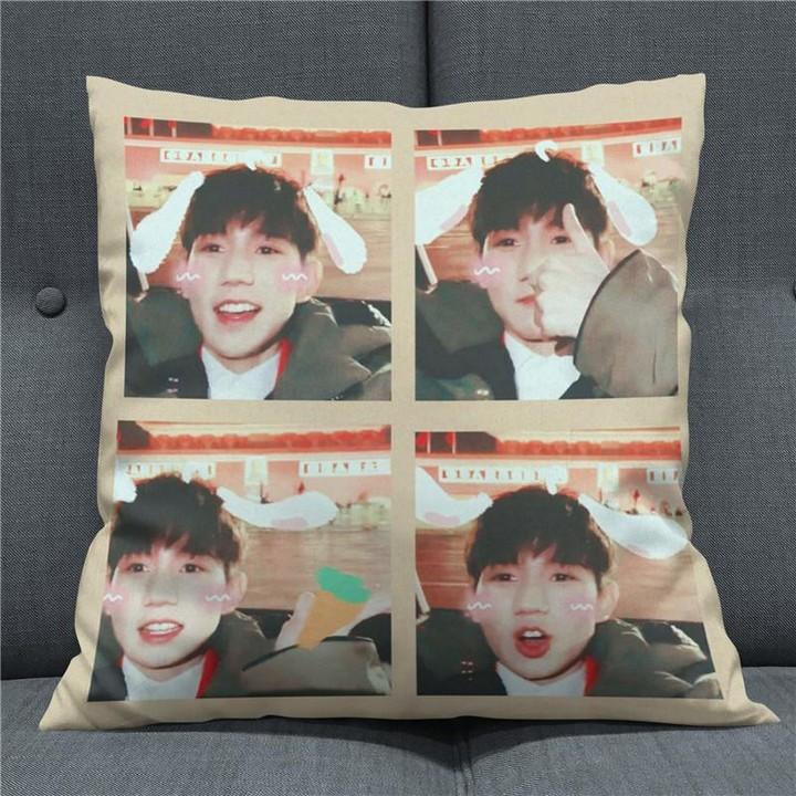 Gối Vương Nguyên TFBoys 30x30 gồm cả vỏ và ruột